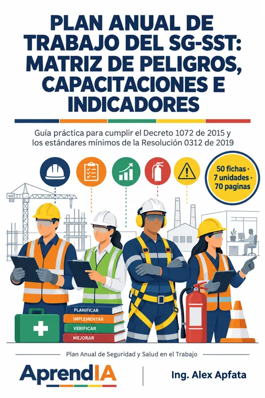 Portada: Plan Anual de Trabajo del SG-SST: Matriz de Peligros, Capacitaciones e Indicadores