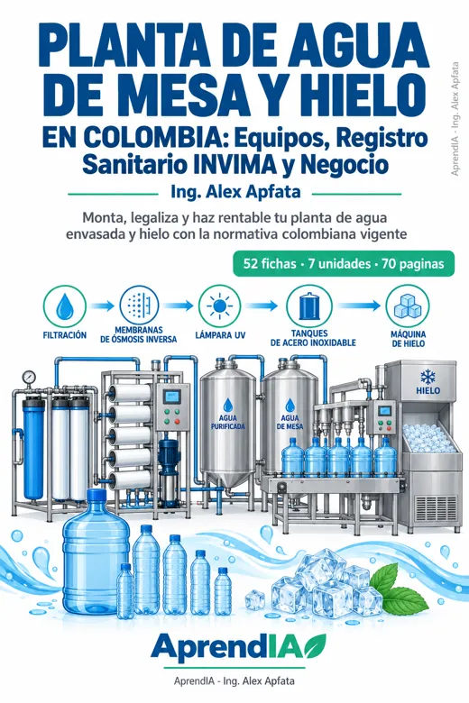 Portada: Planta de Agua de Mesa y Hielo en Colombia: Equipos, Registro Sanitario INVIMA y Negocio