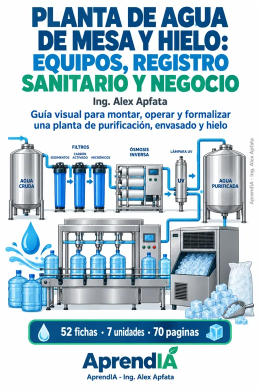 Portada: Planta de Agua de Mesa y Hielo: Equipos, Registro Sanitario y Negocio