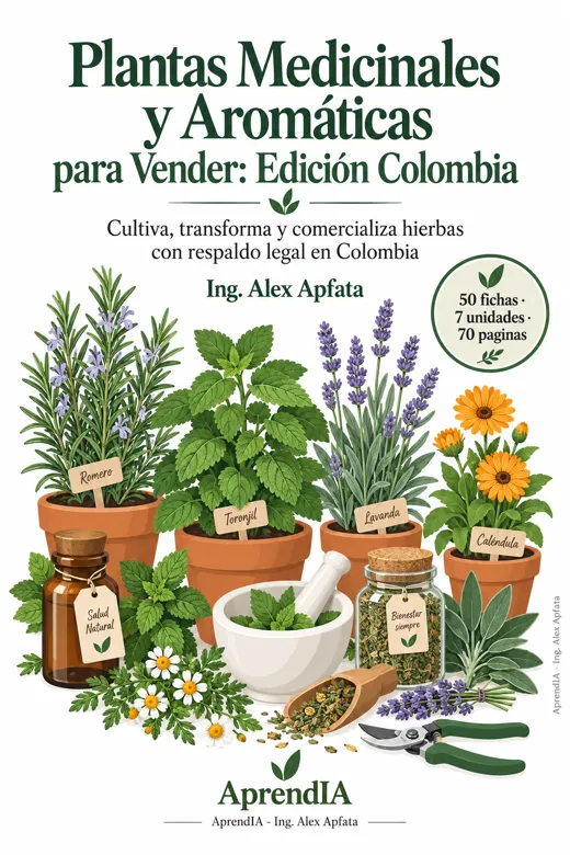Portada: Plantas Medicinales y Aromáticas para Vender: Edición Colombia