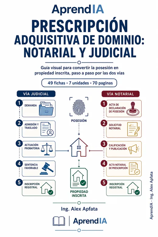 Portada de Prescripción Adquisitiva de Dominio: notarial y judicial