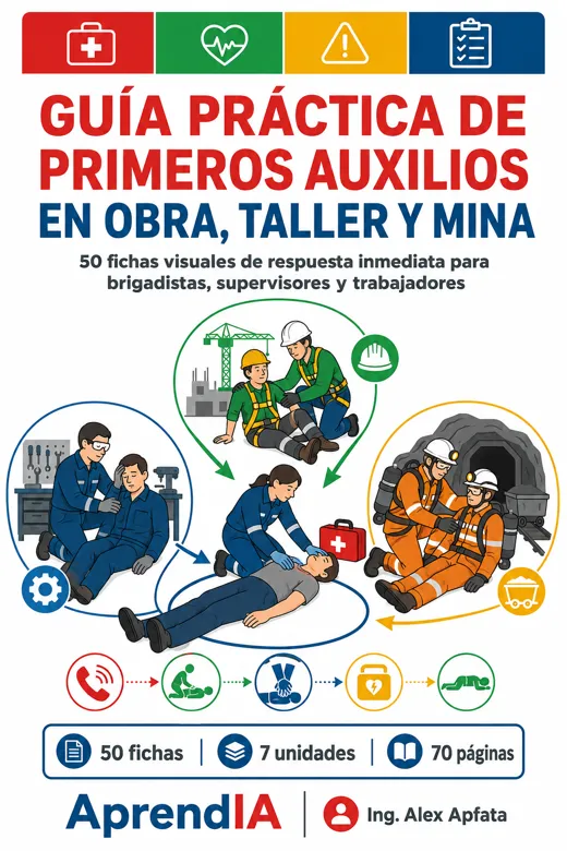 Portada: Guía Práctica de Primeros Auxilios en Obra, Taller y Mina