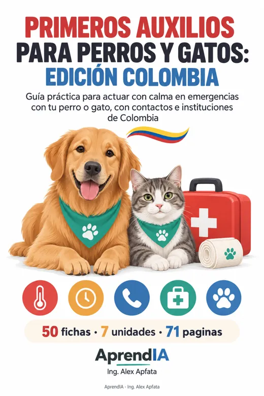 Portada: Primeros Auxilios para Perros y Gatos: Edición Colombia