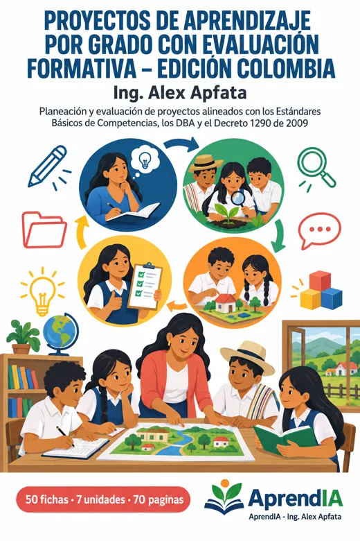 Portada: Proyectos de Aprendizaje por Grado con Evaluación Formativa – Edición Colombia