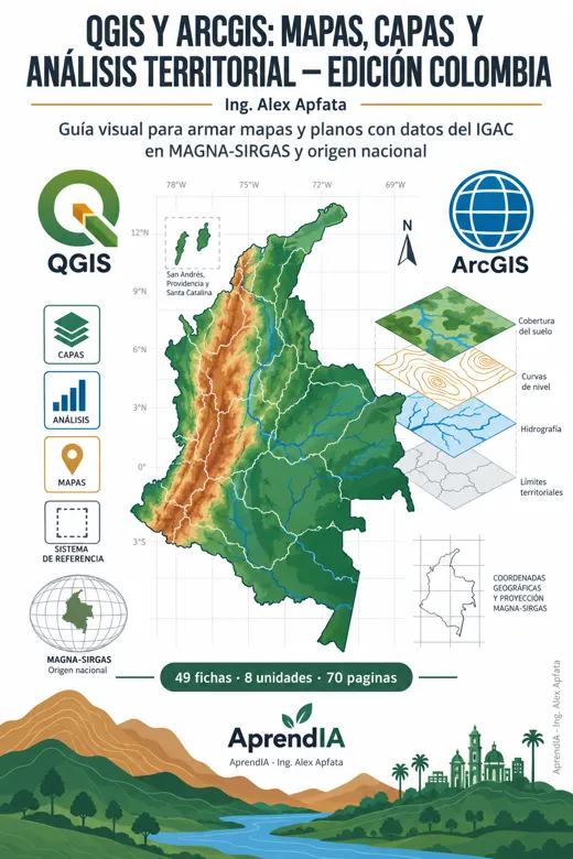 Portada: QGIS y ArcGIS: mapas, capas y análisis territorial — Edición Colombia