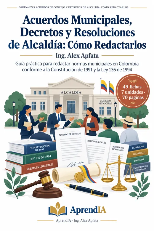 Portada: Acuerdos Municipales, Decretos y Resoluciones de Alcaldía: Cómo Redactarlos