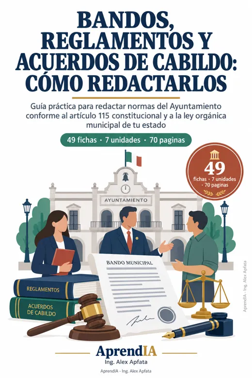 Portada: Bandos, Reglamentos y Acuerdos de Cabildo: Cómo Redactarlos