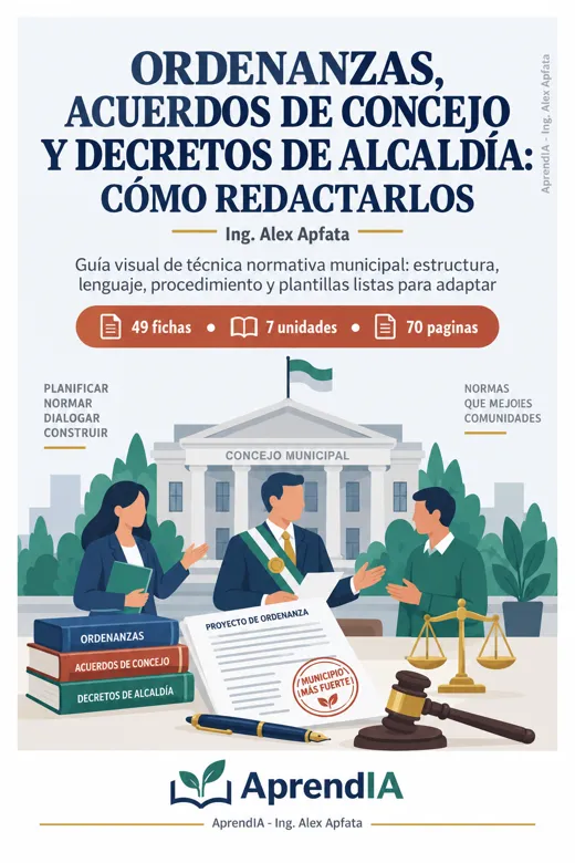 Portada: Ordenanzas, Acuerdos de Concejo y Decretos de Alcaldía: Cómo Redactarlos