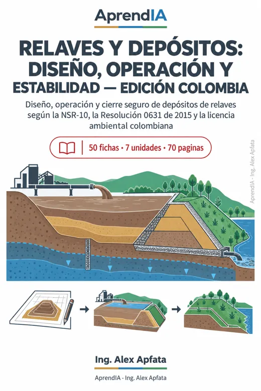 Portada: Relaves y Depósitos: Diseño, Operación y Estabilidad — Edición Colombia