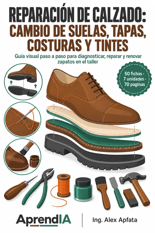 Portada: Reparación de Calzado: Cambio de Suelas, Tapas, Costuras y Tintes