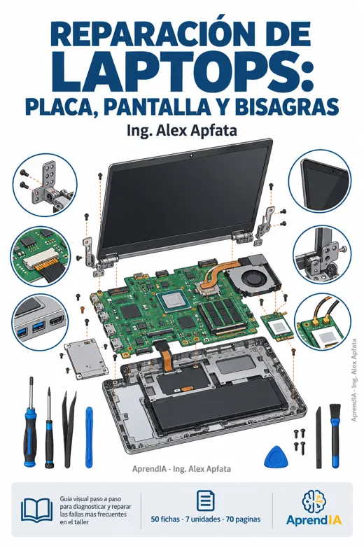 Portada: Reparación de Laptops: Placa, Pantalla y Bisagras