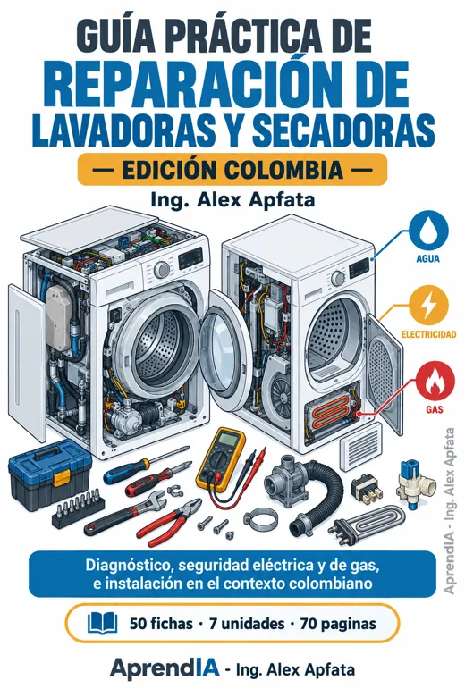 Portada: Guía Práctica de Reparación de Lavadoras y Secadoras — Edición Colombia
