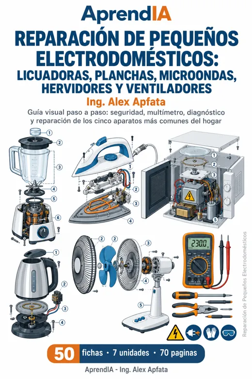 Portada: Reparación de Pequeños Electrodomésticos: Licuadoras, Planchas, Microondas, Hervidores y Ventiladores