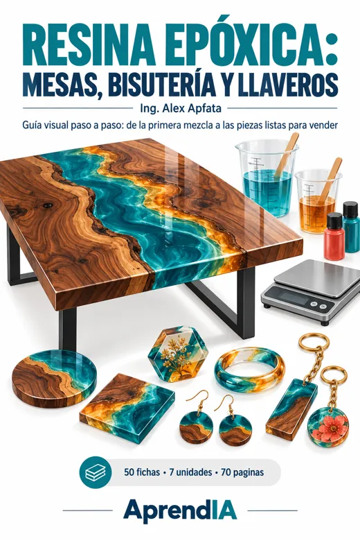 Portada: Resina Epóxica: Mesas, Bisutería y Llaveros