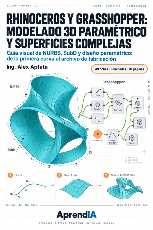 Portada: Rhinoceros y Grasshopper: Modelado 3D Paramétrico y Superficies Complejas