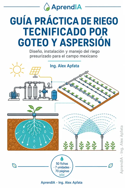 Portada: Guía Práctica de Riego Tecnificado por Goteo y Aspersión