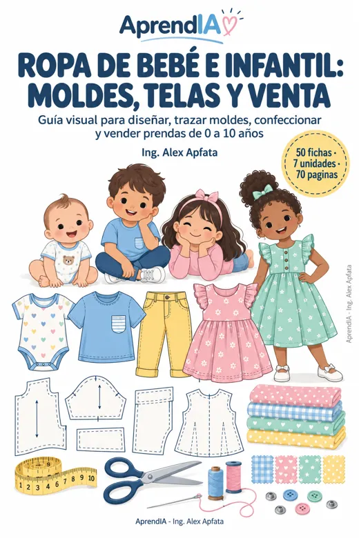 Portada: Ropa de Bebé e Infantil: Moldes, Telas y Venta