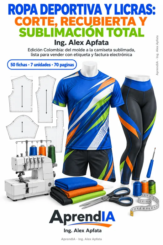 Portada: Ropa Deportiva y Licras: Corte, Recubierta y Sublimación Total