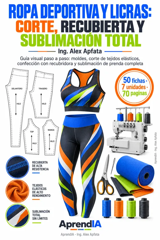 Portada: Ropa Deportiva y Licras: Corte, Recubierta y Sublimación Total