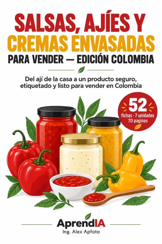 Portada: Salsas, Ajíes y Cremas Envasadas para Vender — Edición Colombia