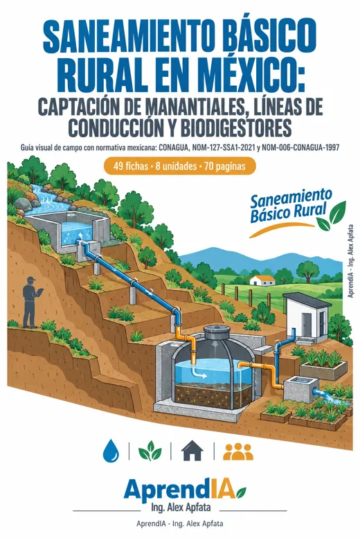 Portada de Saneamiento Básico Rural en México: Captación de Manantiales, Líneas de Conducción y Biodigestores
