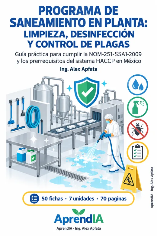 Portada de Programa de Saneamiento en Planta: Limpieza, Desinfección y Control de Plagas