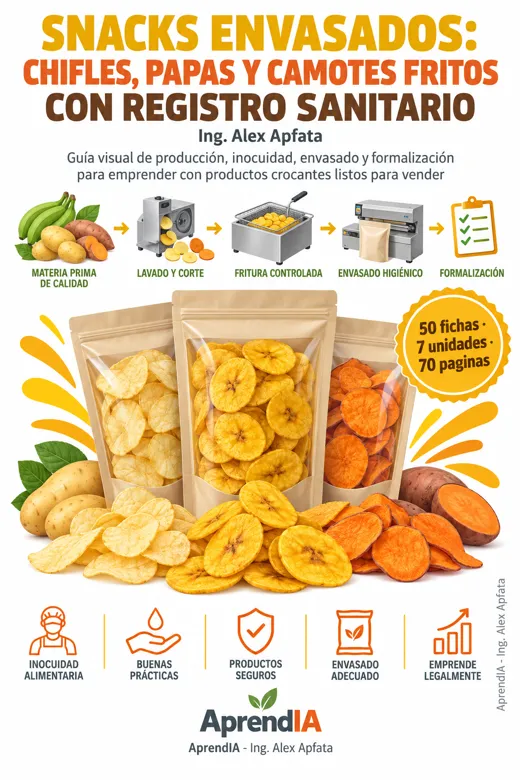 Portada: Snacks Envasados: Chifles, Papas y Camotes Fritos con Registro Sanitario