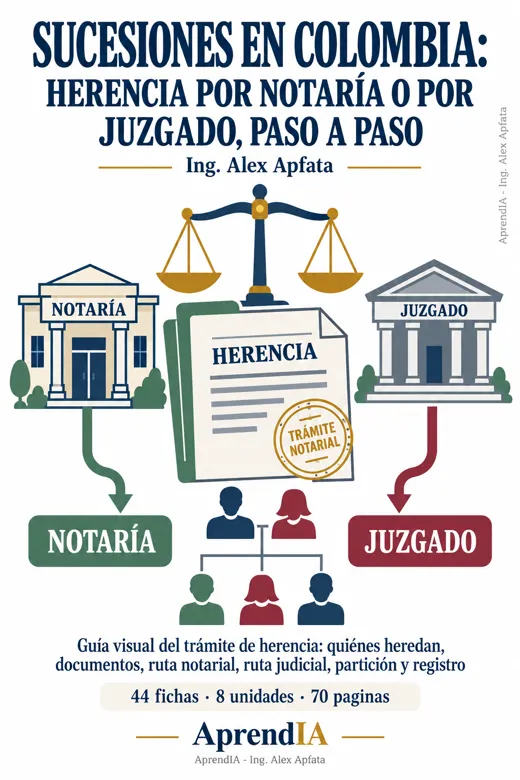 Portada: Sucesiones en Colombia: herencia por notaría o por juzgado, paso a paso