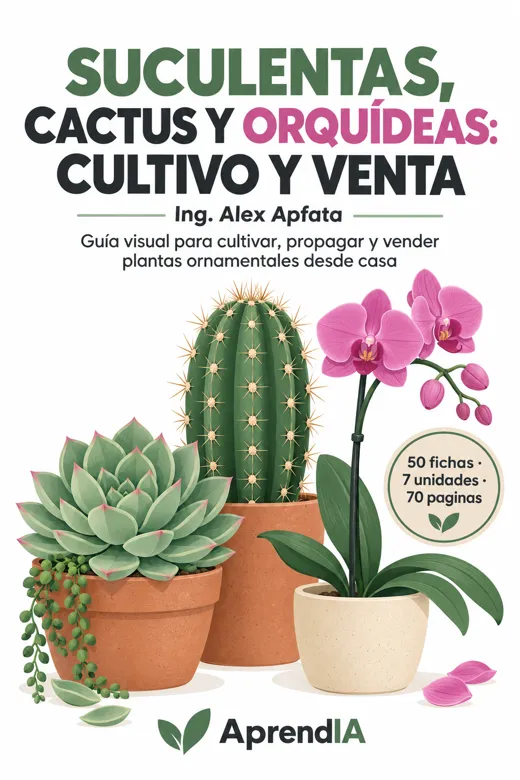Portada: Suculentas, Cactus y Orquídeas: Cultivo y Venta