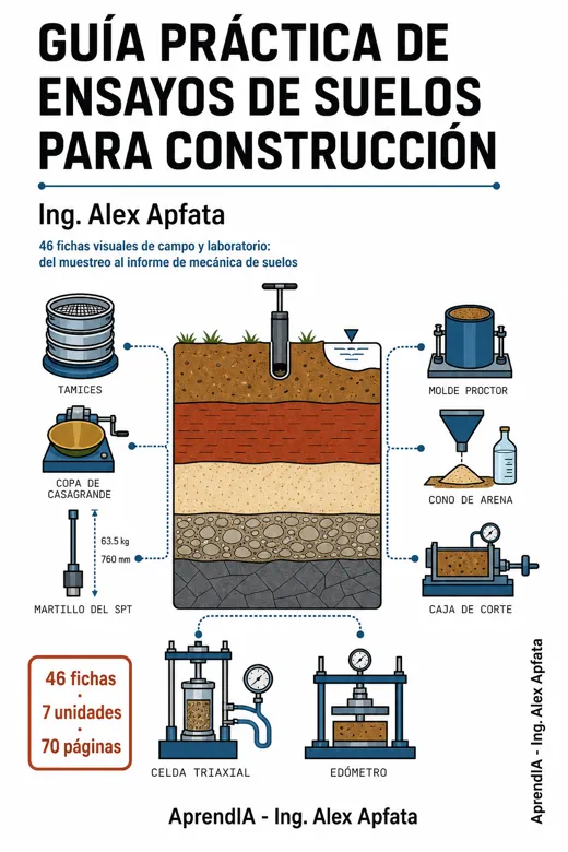Portada: Guía práctica de ensayos de suelos para construcción