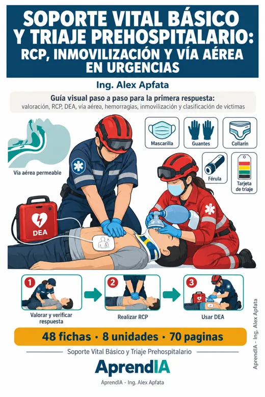 Portada: Soporte Vital Básico y Triaje Prehospitalario: RCP, Inmovilización y Vía Aérea en Urgencias