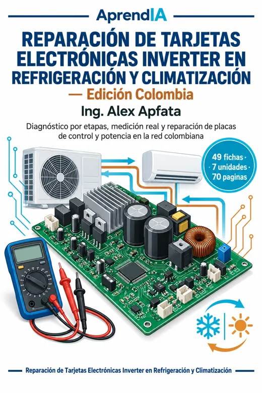 Portada: Reparación de Tarjetas Electrónicas Inverter en Refrigeración y Climatización — Edición Colombia