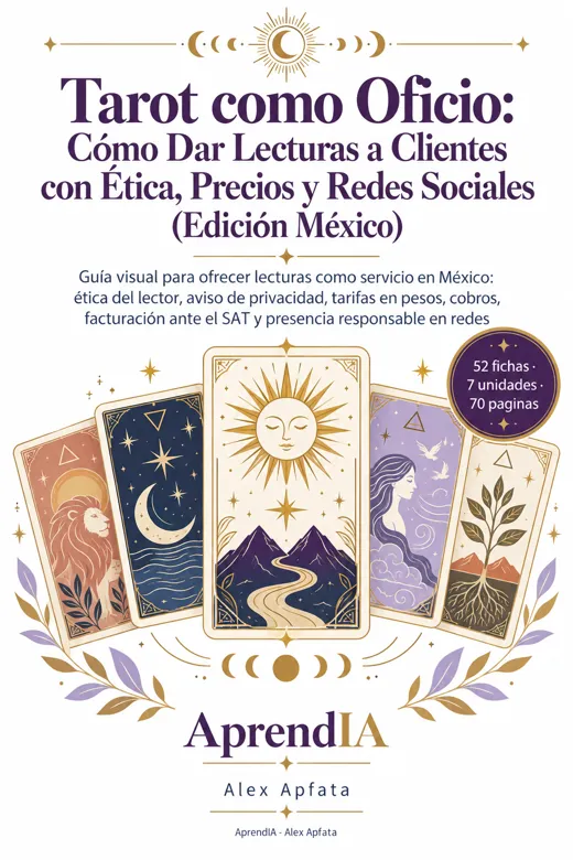 Portada: Tarot como Oficio: Cómo Dar Lecturas a Clientes con Ética, Precios y Redes Sociales (Edición México)
