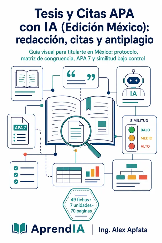 Portada de Tesis y Citas APA con IA (Edición México): redacción, citas y antiplagio