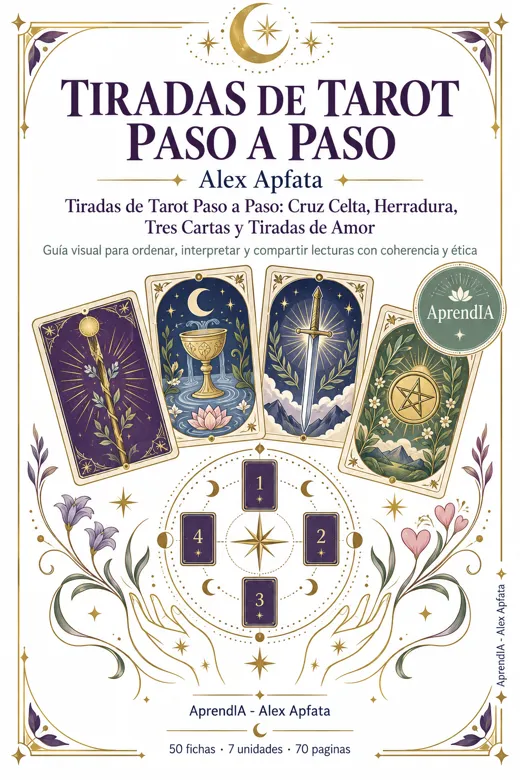Portada: Tiradas de Tarot Paso a Paso: Cruz Celta, Herradura, Tres Cartas y Tiradas de Amor