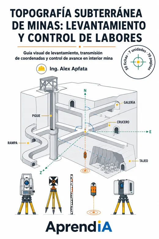 Portada de Topografía Subterránea de Minas: levantamiento y control de labores