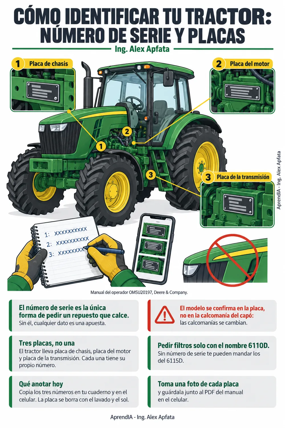 Página real 1 de Guía Visual del Tractor John Deere 6110D