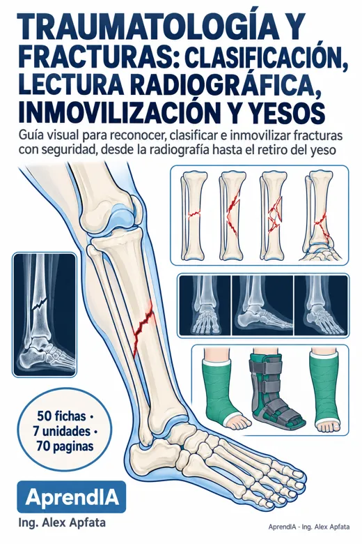 Portada: Traumatología y Fracturas: Clasificación, Lectura Radiográfica, Inmovilización y Yesos