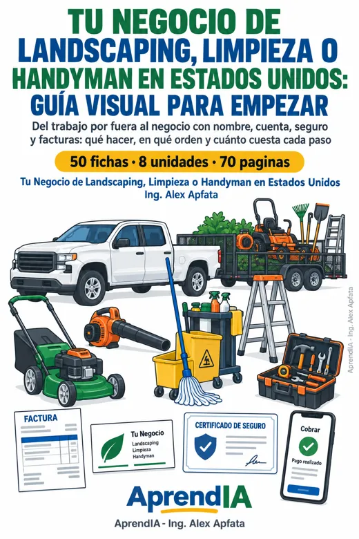 Portada: Tu Negocio de Landscaping, Limpieza o Handyman en Estados Unidos: Guía Visual para Empezar