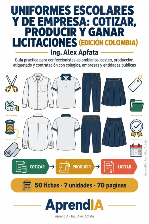 Portada: Uniformes Escolares y de Empresa: Cotizar, Producir y Ganar Licitaciones (Edición Colombia)