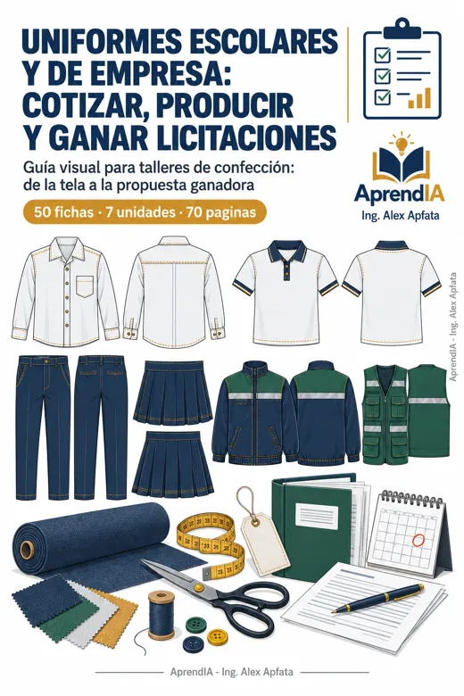 Portada: Uniformes Escolares y de Empresa: Cotizar, Producir y Ganar Licitaciones