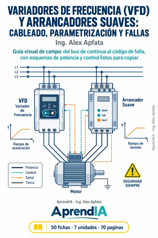 Portada: Variadores de Frecuencia (VFD) y Arrancadores Suaves: Cableado, Parametrización y Fallas