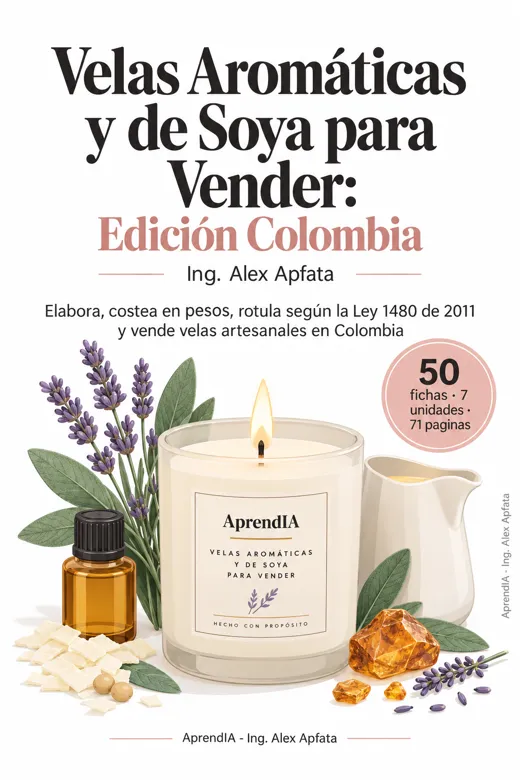 Portada: Velas Aromáticas y de Soya para Vender: Edición Colombia