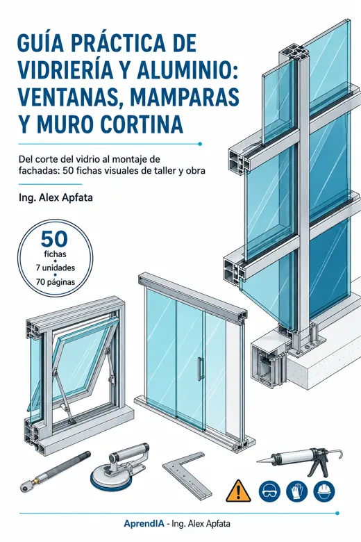 Portada: Guía Práctica de Vidriería y Aluminio: Ventanas, Mamparas y Muro Cortina
