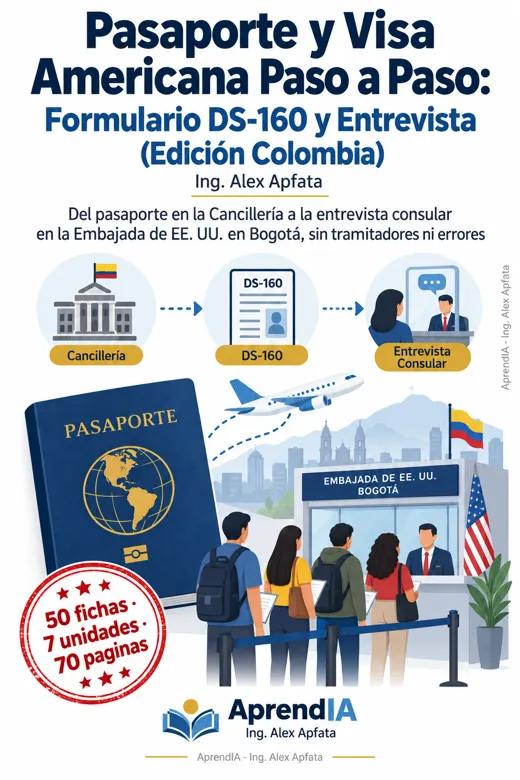 Portada: Pasaporte y Visa Americana Paso a Paso: Formulario DS-160 y Entrevista (Edición Colombia)