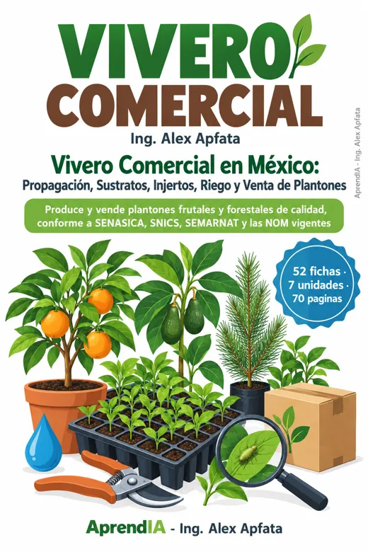 Portada de Vivero Comercial en México: Propagación, Sustratos, Injertos, Riego y Venta de Plantones