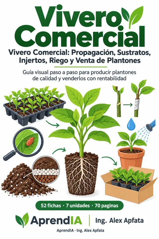 Portada: Vivero Comercial: Propagación, Sustratos, Injertos, Riego y Venta de Plantones