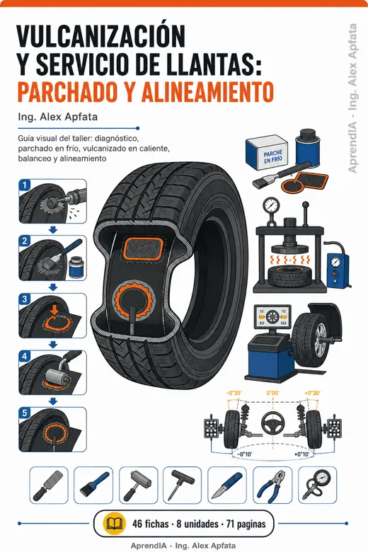 Portada de Vulcanización y Servicio de Llantas: parchado y alineamiento
