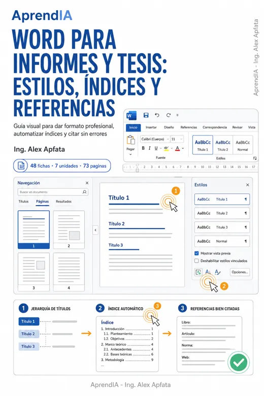 Portada de Word para Informes y Tesis: estilos, índices y referencias